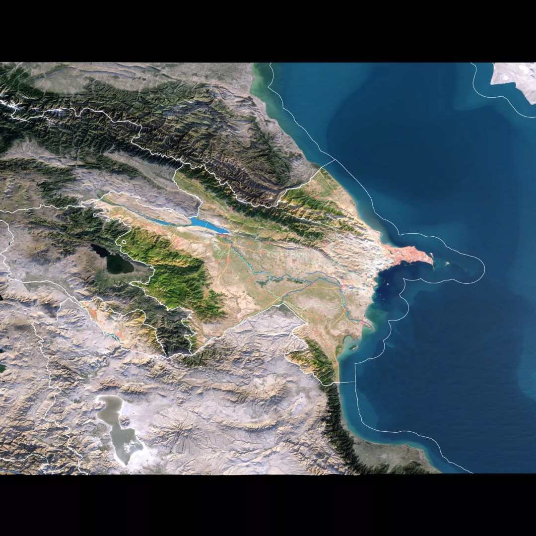Azerbaijan Map 3D Model – Realistic Satellite Terrain, 12K Textures - View 3