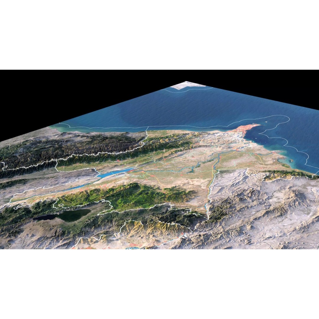 Azerbaijan Map 3D Model – Realistic Satellite Terrain, 12K Textures - View 5