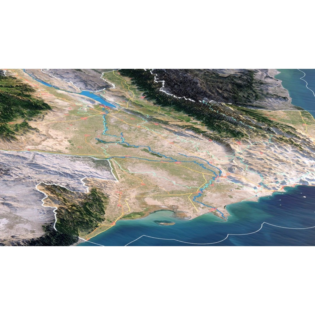 Azerbaijan Map 3D Model – Realistic Satellite Terrain, 12K Textures - View 6
