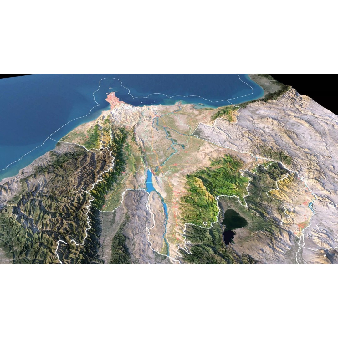 Azerbaijan Map 3D Model – Realistic Satellite Terrain, 12K Textures - View 7