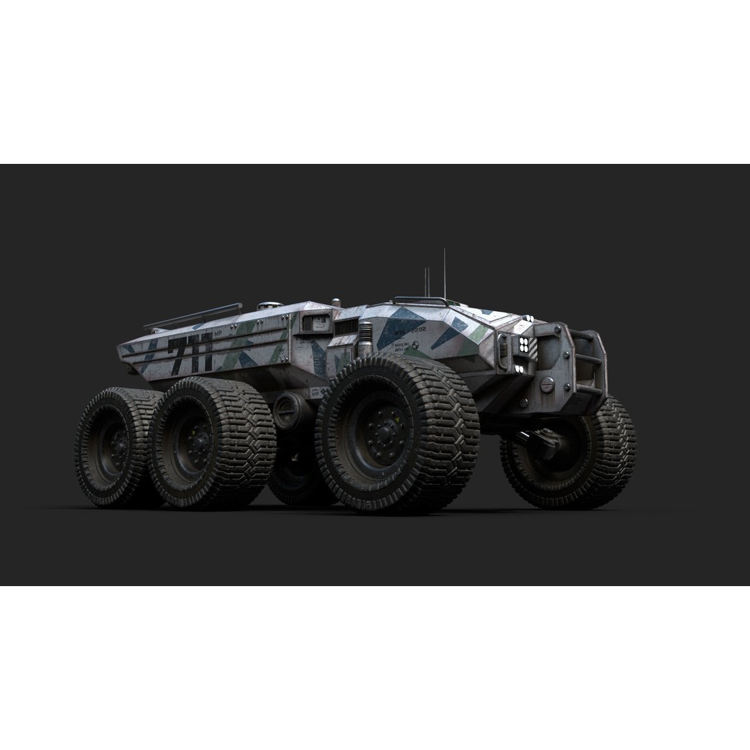 Technical Vehicle Transporter 3D Model – Low Poly PBR Asset, FBX, OBJ - View 11