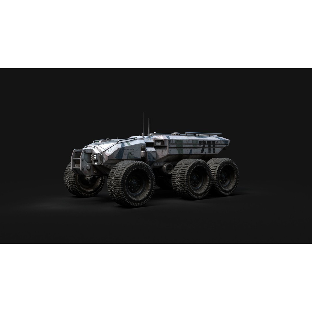 Technical Vehicle Transporter 3D Model – Low Poly PBR Asset, FBX, OBJ - View 12