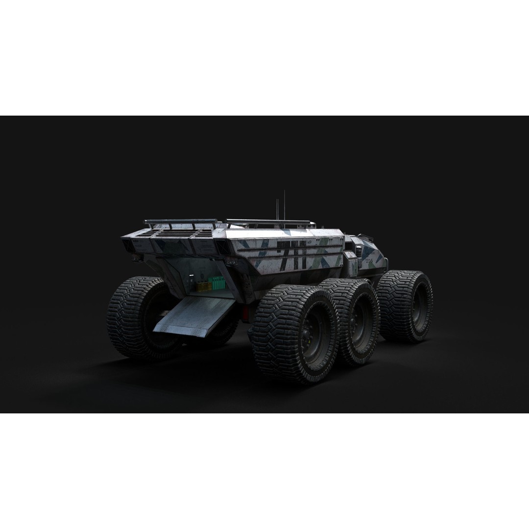 Technical Vehicle Transporter 3D Model – Low Poly PBR Asset, FBX, OBJ - View 14