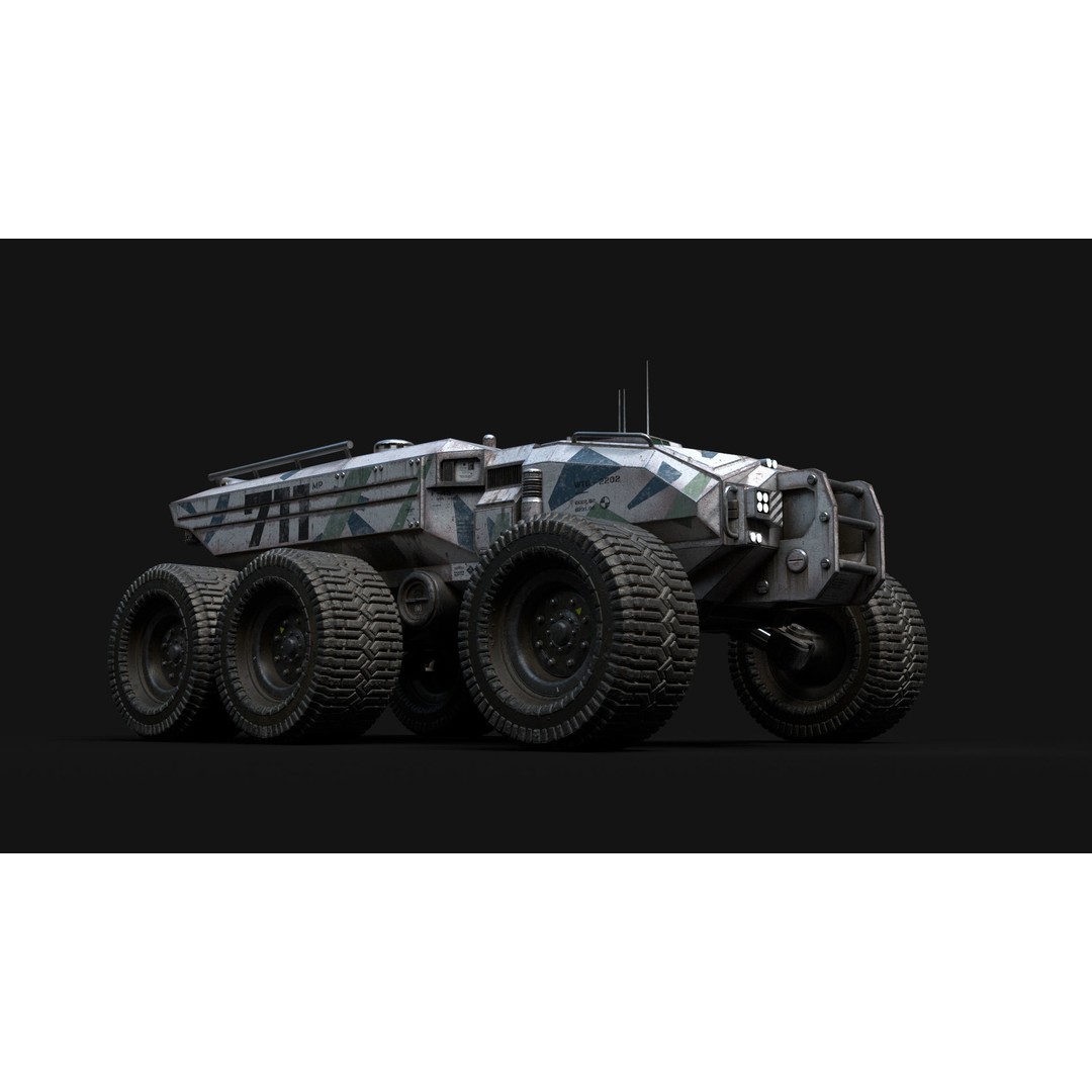 Technical Vehicle Transporter 3D Model – Low Poly PBR Asset, FBX, OBJ - View 15