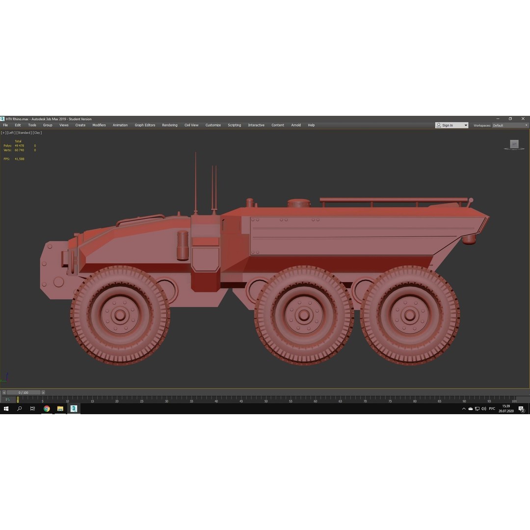 Technical Vehicle Transporter 3D Model – Low Poly PBR Asset, FBX, OBJ - View 16