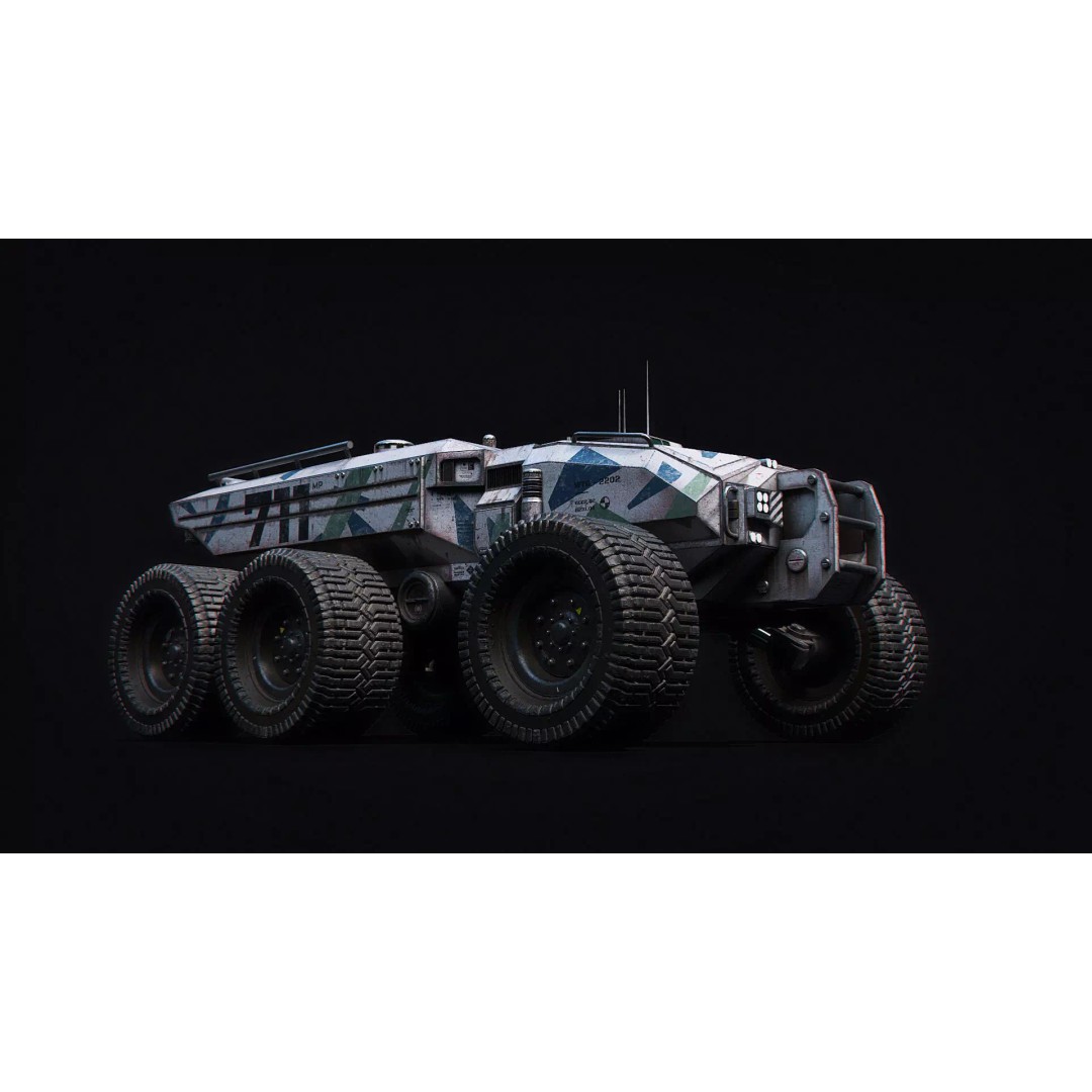 Technical Vehicle Transporter 3D Model – Low Poly PBR Asset, FBX, OBJ - View 2