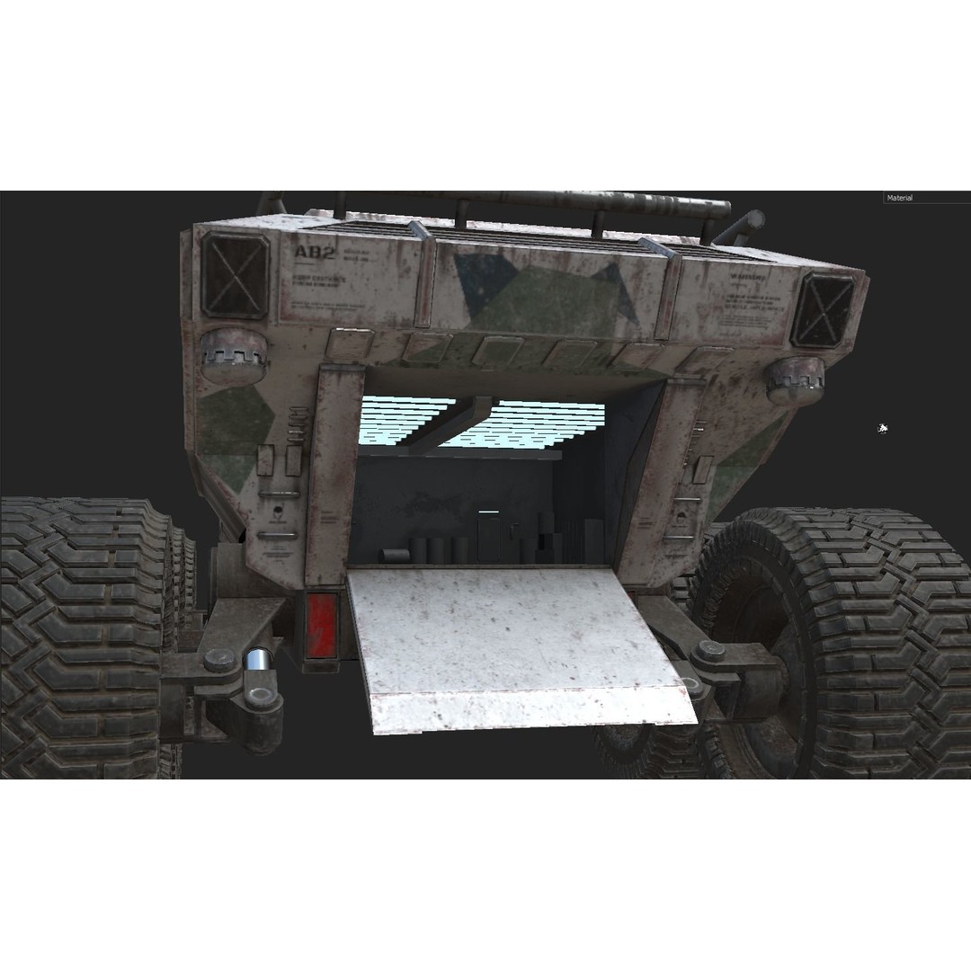 Technical Vehicle Transporter 3D Model – Low Poly PBR Asset, FBX, OBJ - View 20