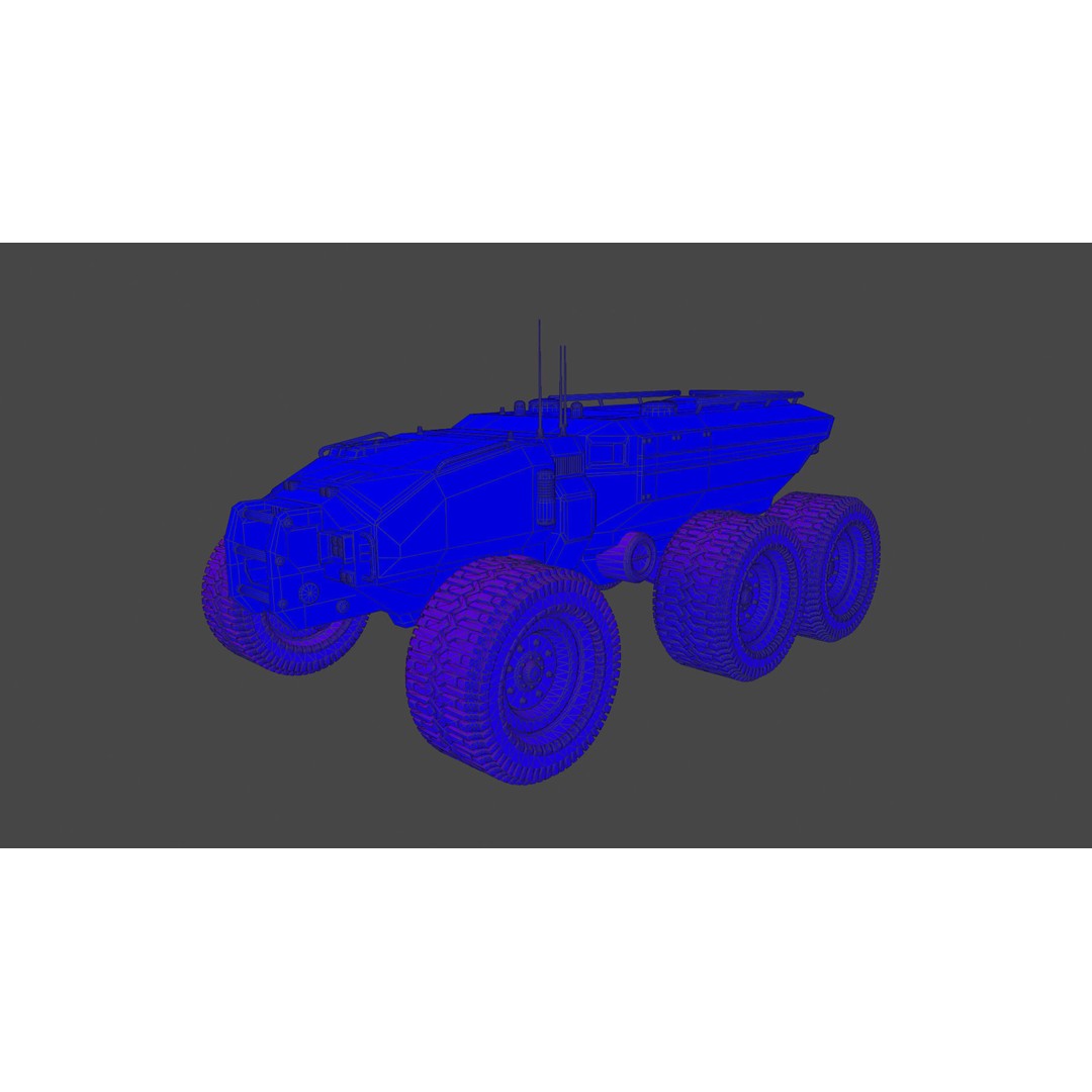 Technical Vehicle Transporter 3D Model – Low Poly PBR Asset, FBX, OBJ - View 22