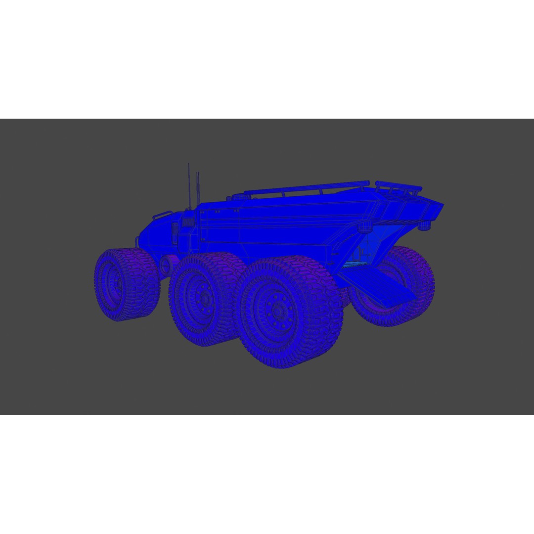 Technical Vehicle Transporter 3D Model – Low Poly PBR Asset, FBX, OBJ - View 23