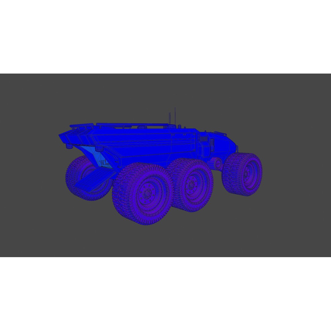 Technical Vehicle Transporter 3D Model – Low Poly PBR Asset, FBX, OBJ - View 24