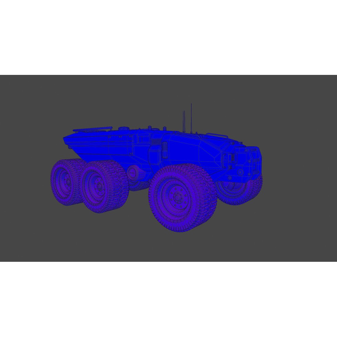 Technical Vehicle Transporter 3D Model – Low Poly PBR Asset, FBX, OBJ - View 25