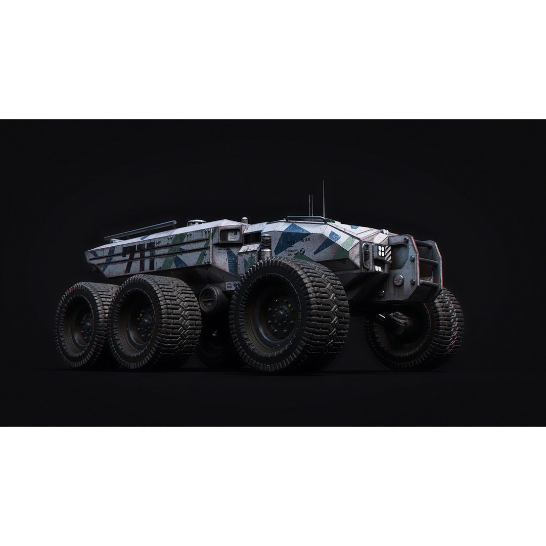 Technical Vehicle Transporter 3D Model – Low Poly PBR Asset, FBX, OBJ - View 4