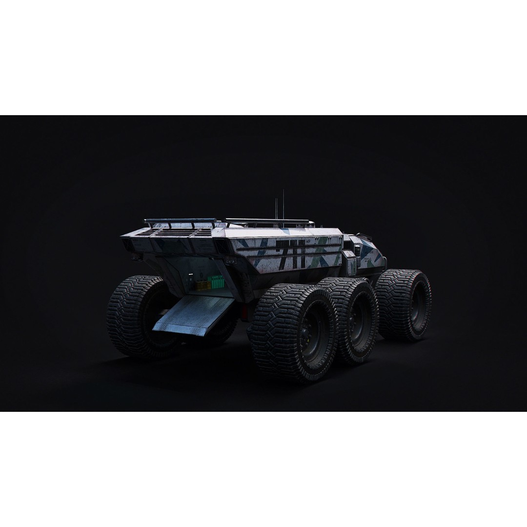 Technical Vehicle Transporter 3D Model – Low Poly PBR Asset, FBX, OBJ - View 5