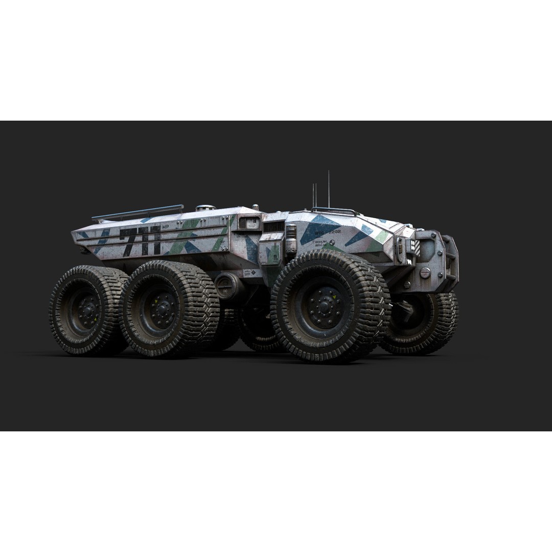 Technical Vehicle Transporter 3D Model – Low Poly PBR Asset, FBX, OBJ - View 7