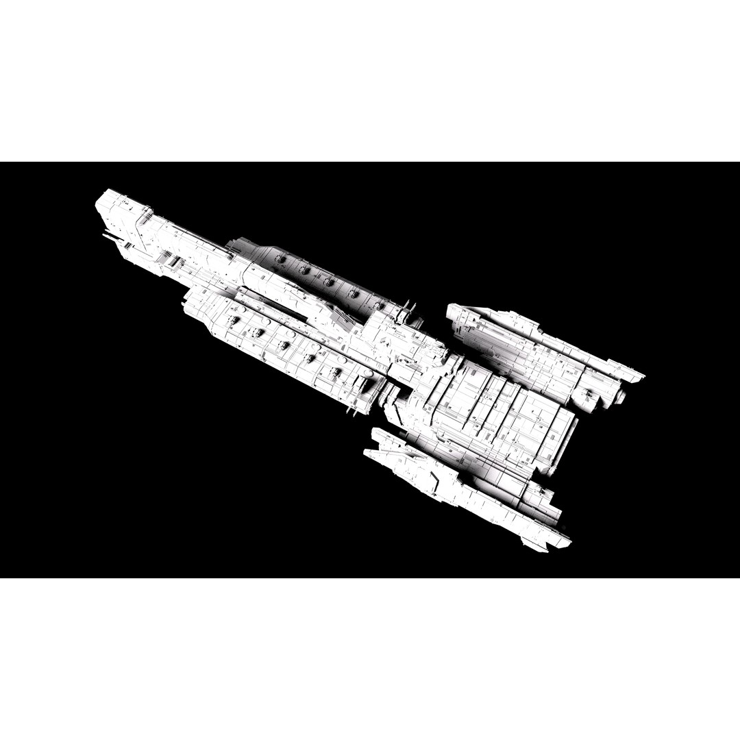 UNSC Charon Class Heavy Frigate 3D Model – High Poly Game Asset, FBX - View 16