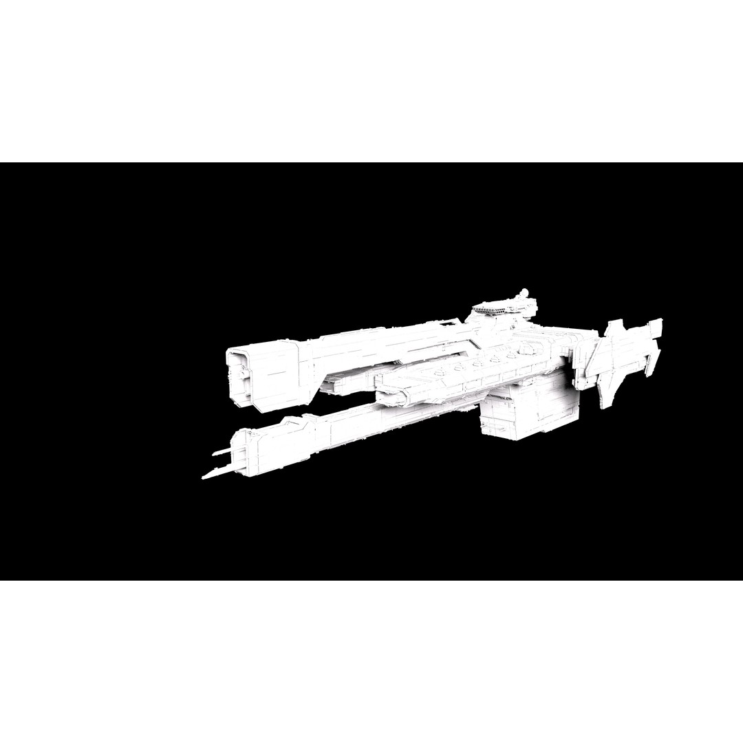 UNSC Charon Class Heavy Frigate 3D Model – High Poly Game Asset, FBX - View 5