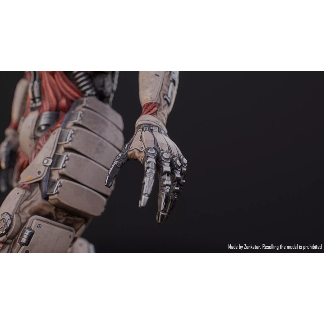 Humanoid Robot 3D Model – Low Poly Rigged Sci-Fi Character, FBX - View 11
