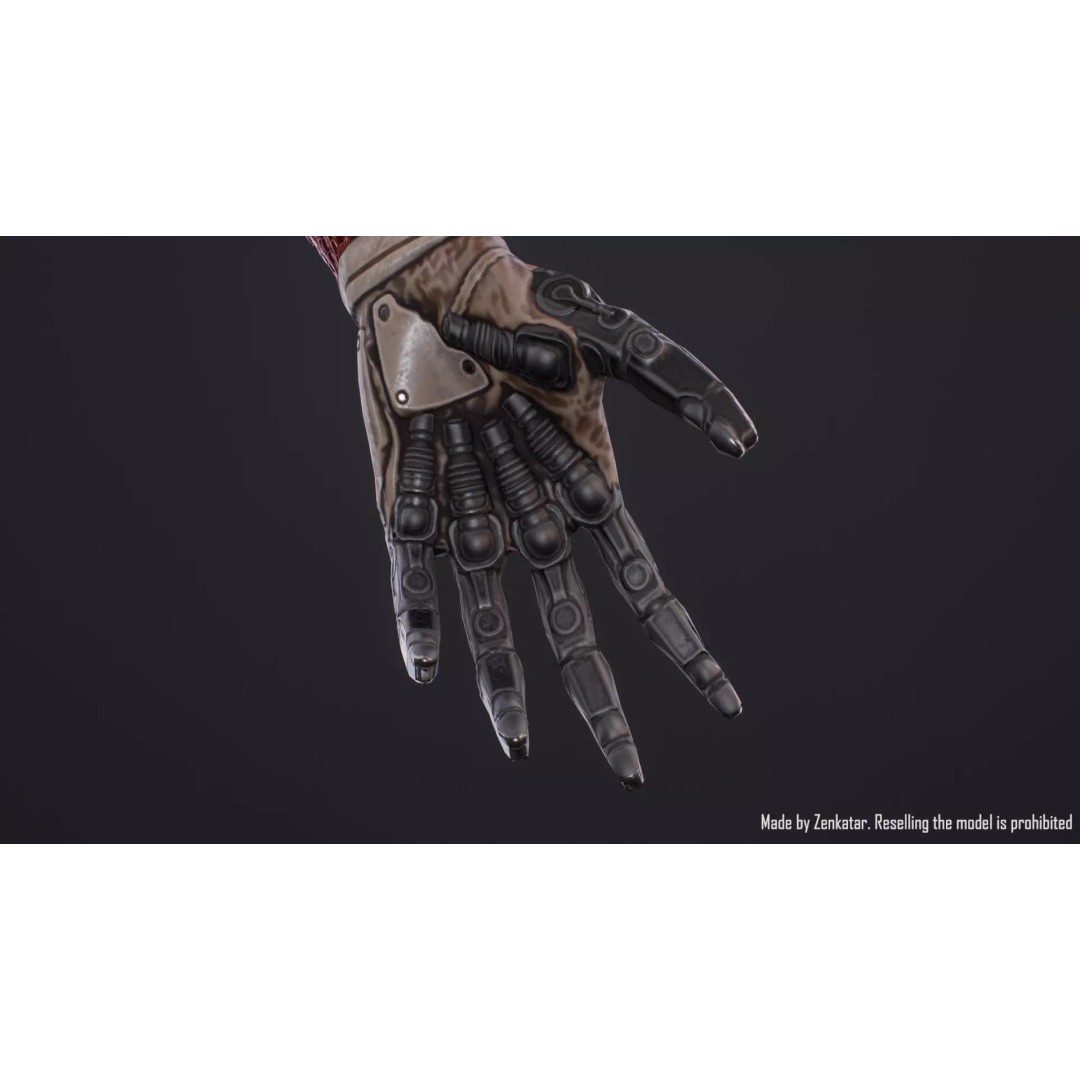 Humanoid Robot 3D Model – Low Poly Rigged Sci-Fi Character, FBX - View 12