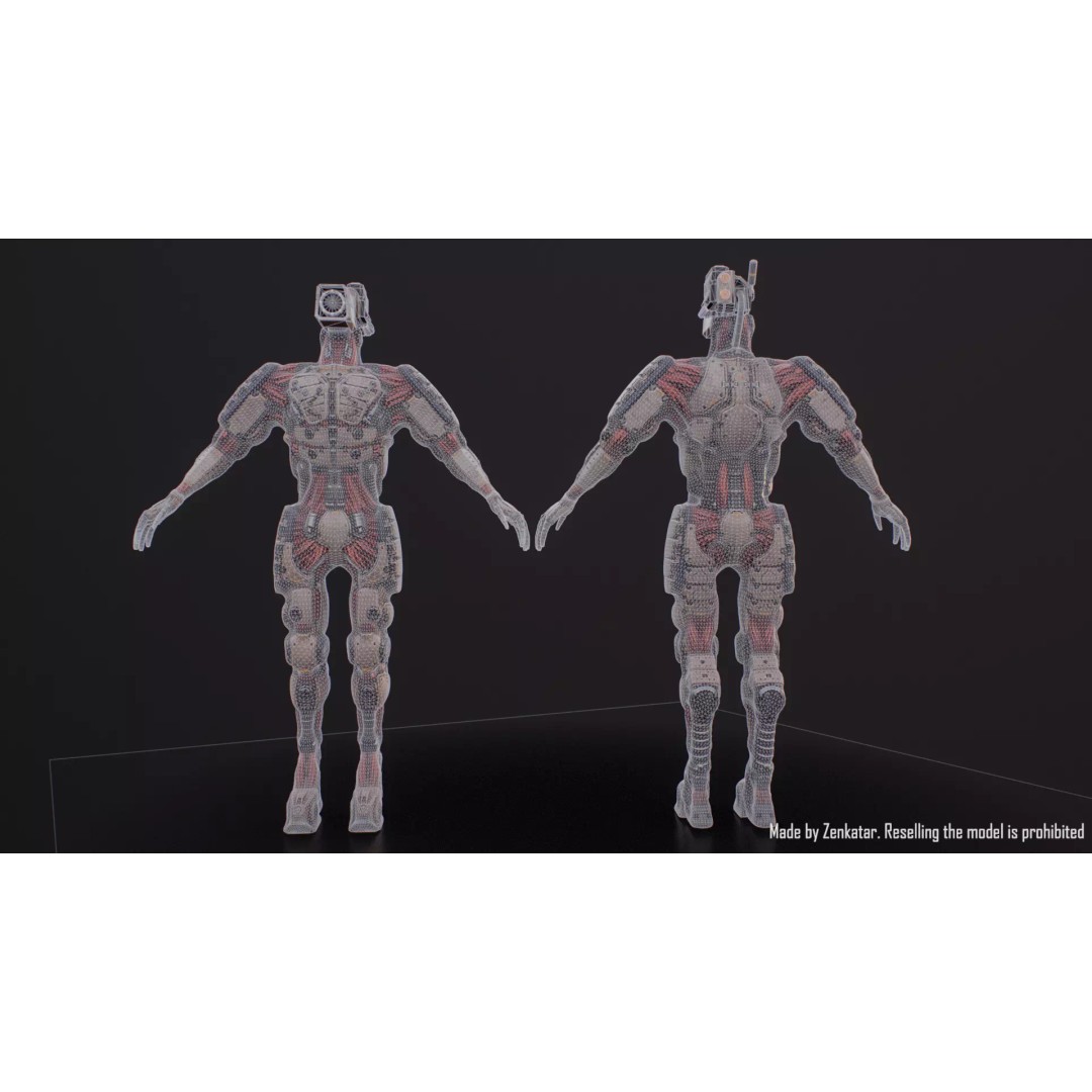 Humanoid Robot 3D Model – Low Poly Rigged Sci-Fi Character, FBX - View 16