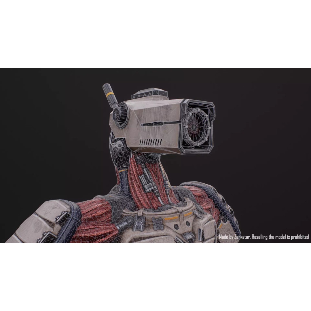 Humanoid Robot 3D Model – Low Poly Rigged Sci-Fi Character, FBX - View 18