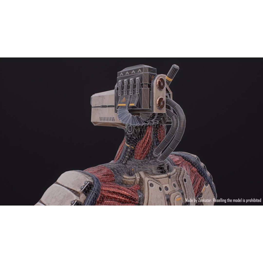 Humanoid Robot 3D Model – Low Poly Rigged Sci-Fi Character, FBX - View 19