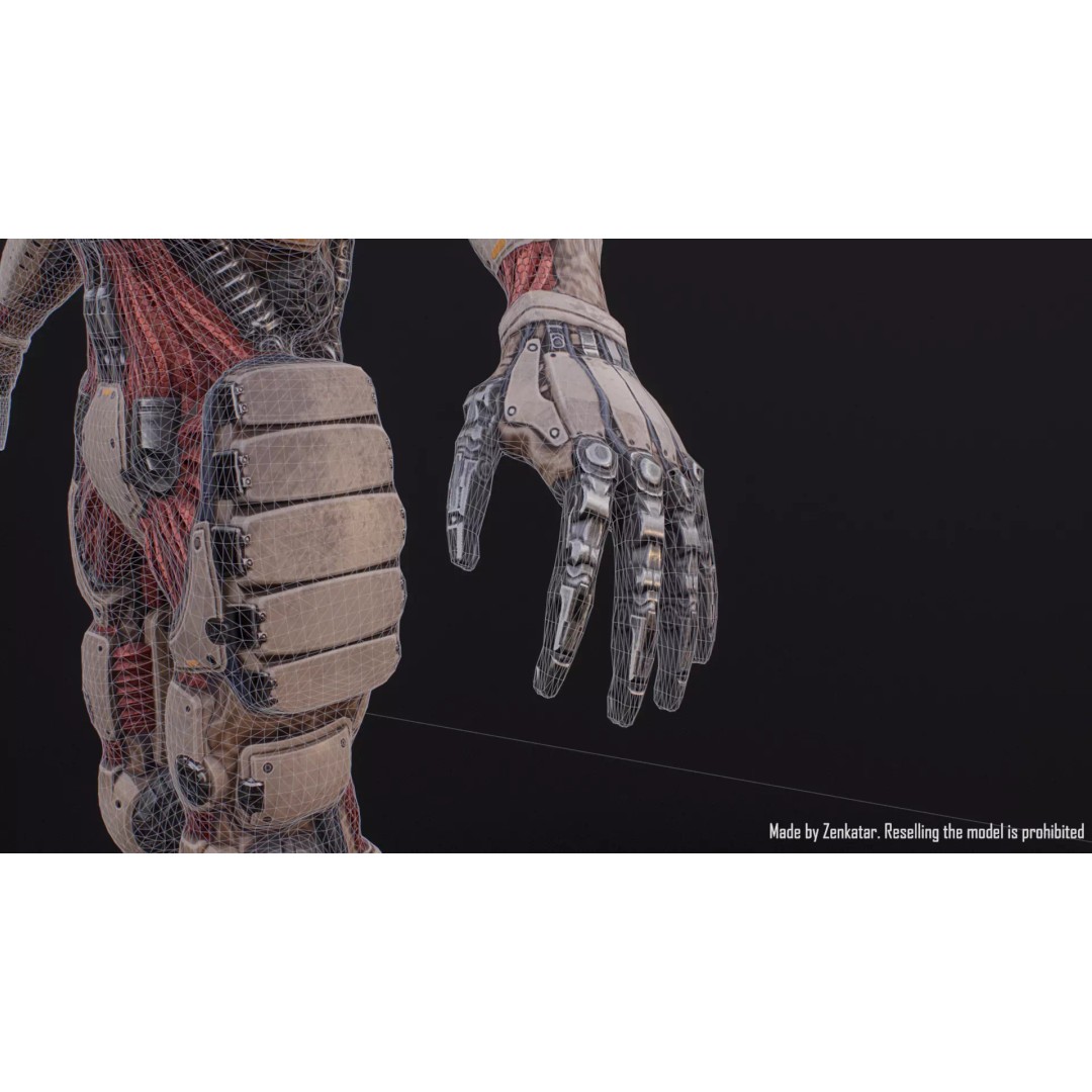 Humanoid Robot 3D Model – Low Poly Rigged Sci-Fi Character, FBX - View 20