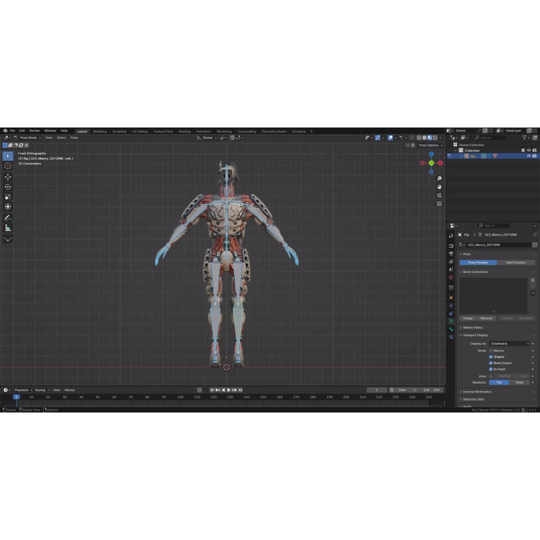 Humanoid Robot 3D Model – Low Poly Rigged Sci-Fi Character, FBX - View 24
