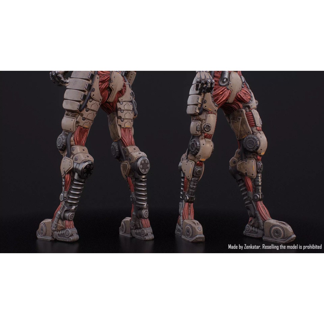Humanoid Robot 3D Model – Low Poly Rigged Sci-Fi Character, FBX - View 6
