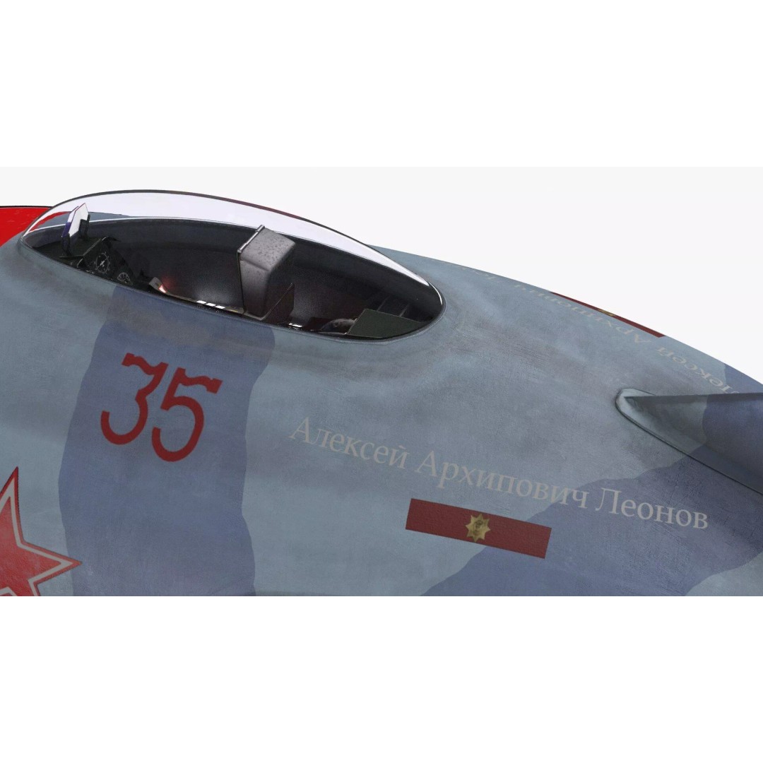Spark Russian Sci-Fi Fighter 3D Model – High Poly Game Asset, FBX, OBJ - View 10