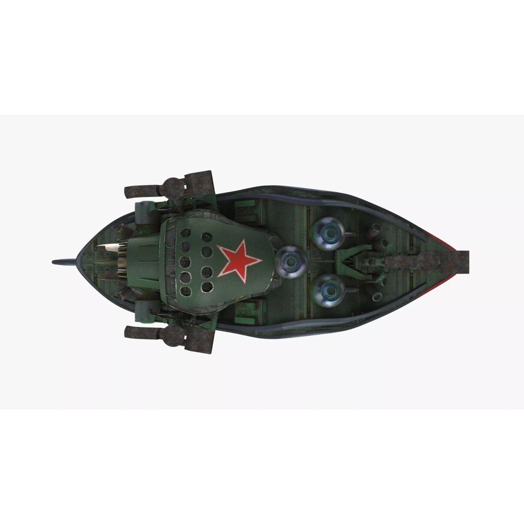 Spark Russian Sci-Fi Fighter 3D Model – High Poly Game Asset, FBX, OBJ - View 11