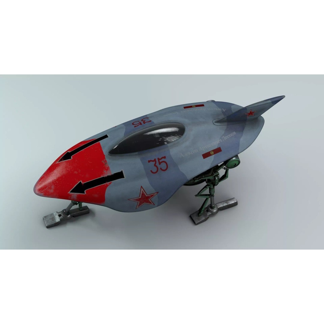 Spark Russian Sci-Fi Fighter 3D Model – High Poly Game Asset, FBX, OBJ - View 14