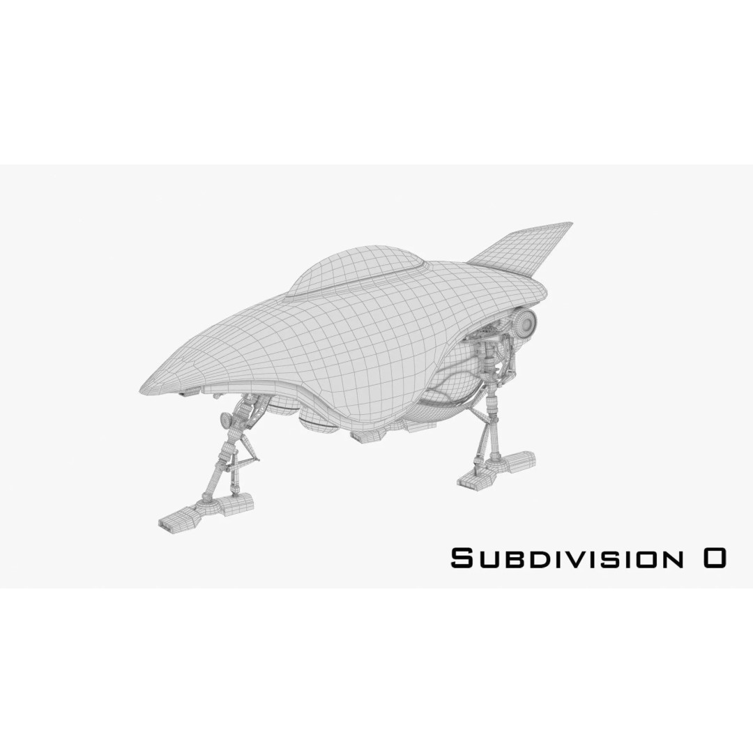 Spark Russian Sci-Fi Fighter 3D Model – High Poly Game Asset, FBX, OBJ - View 17