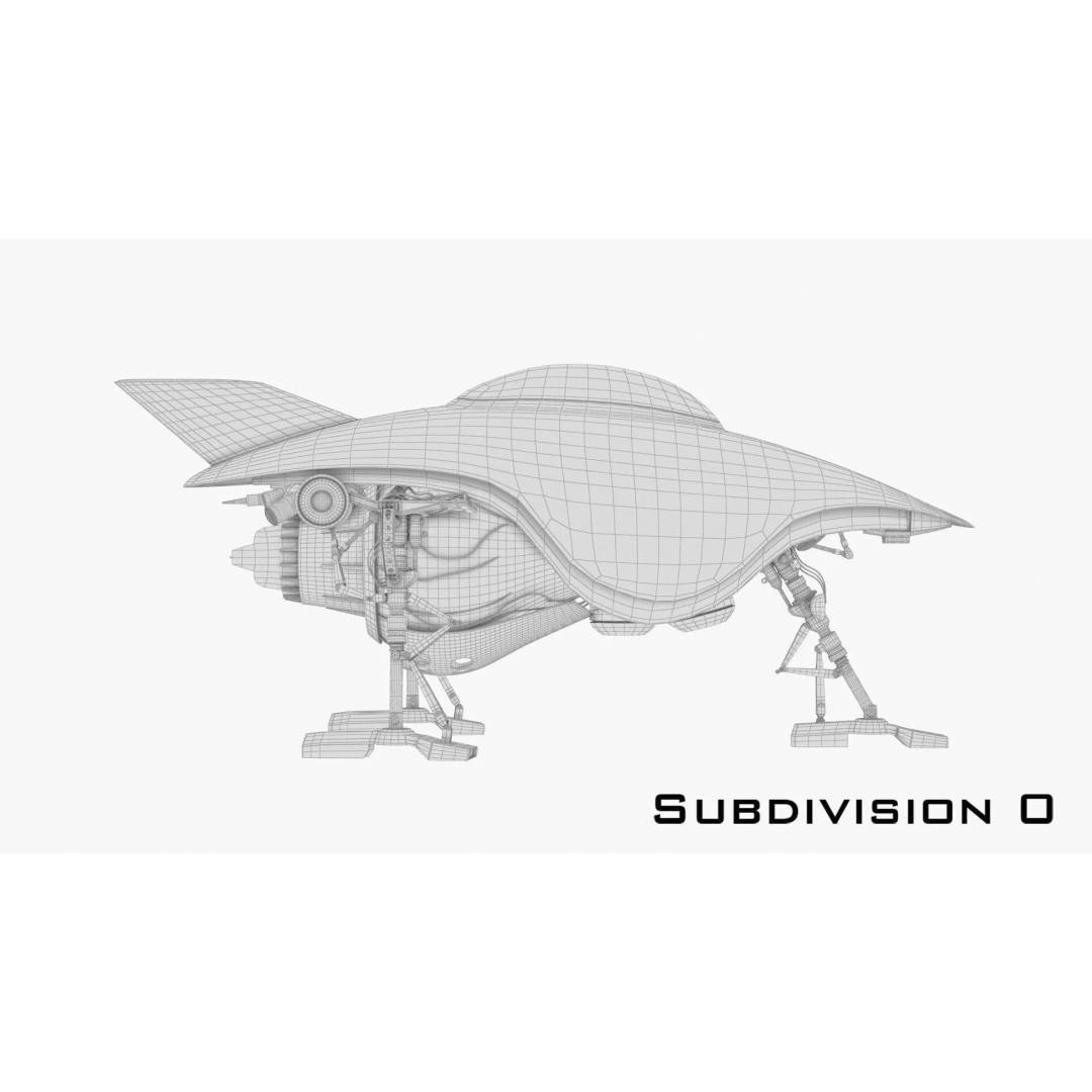 Spark Russian Sci-Fi Fighter 3D Model – High Poly Game Asset, FBX, OBJ - View 18