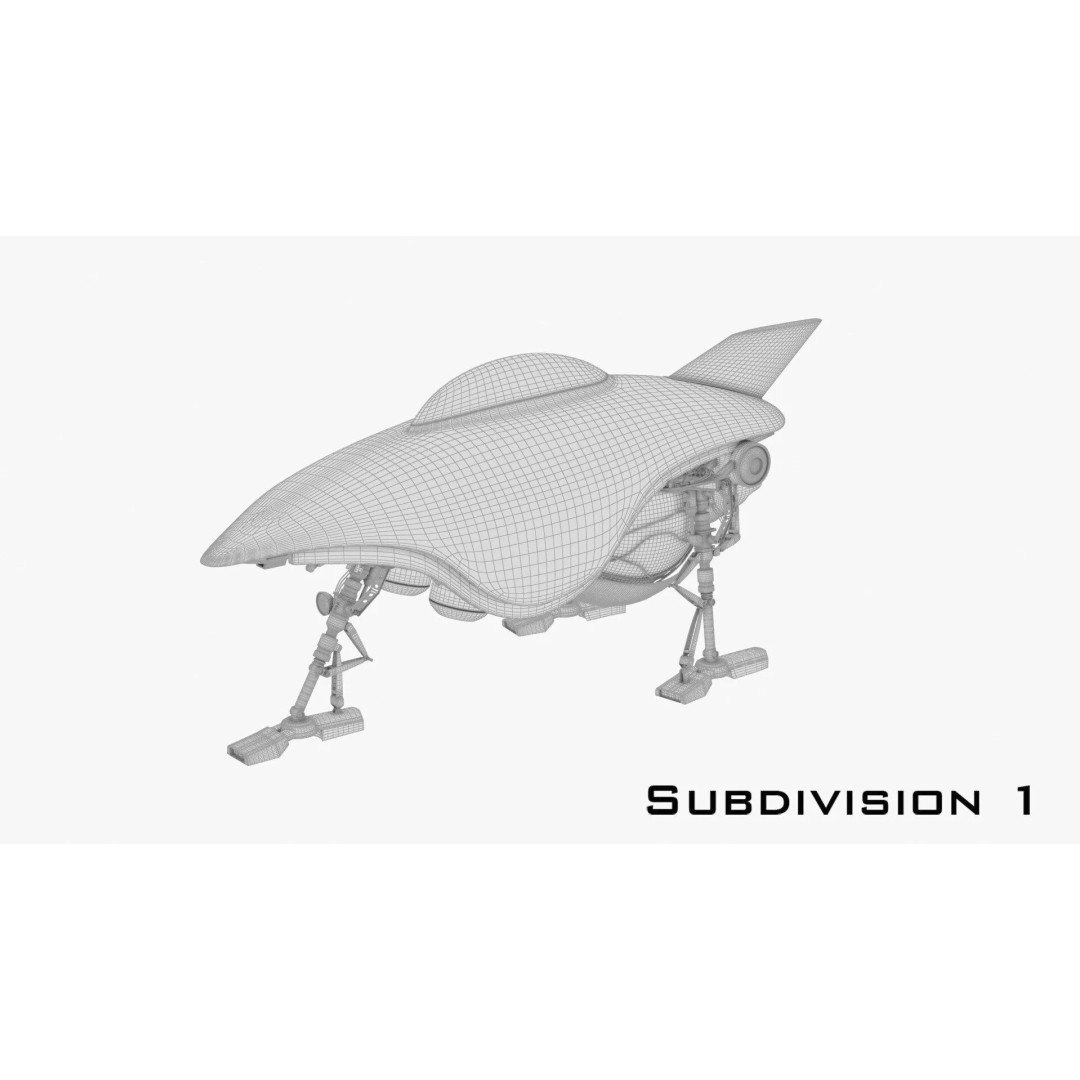 Spark Russian Sci-Fi Fighter 3D Model – High Poly Game Asset, FBX, OBJ - View 20