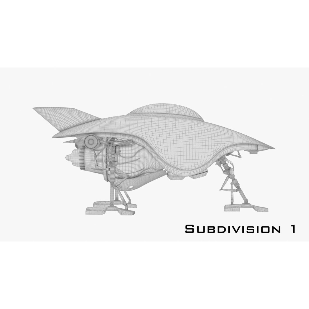 Spark Russian Sci-Fi Fighter 3D Model – High Poly Game Asset, FBX, OBJ - View 21