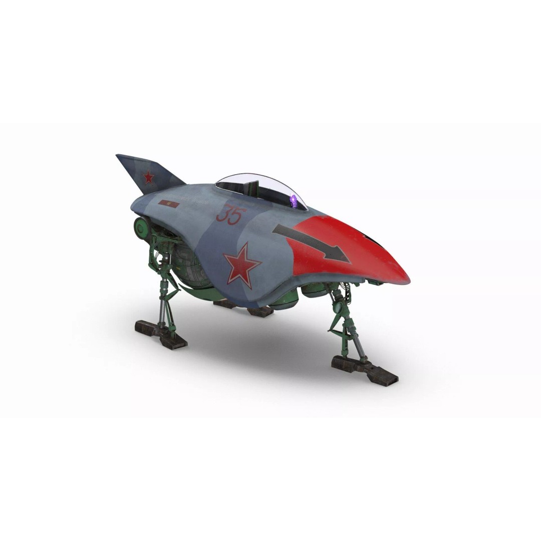 Spark Russian Sci-Fi Fighter 3D Model – High Poly Game Asset, FBX, OBJ - View 4