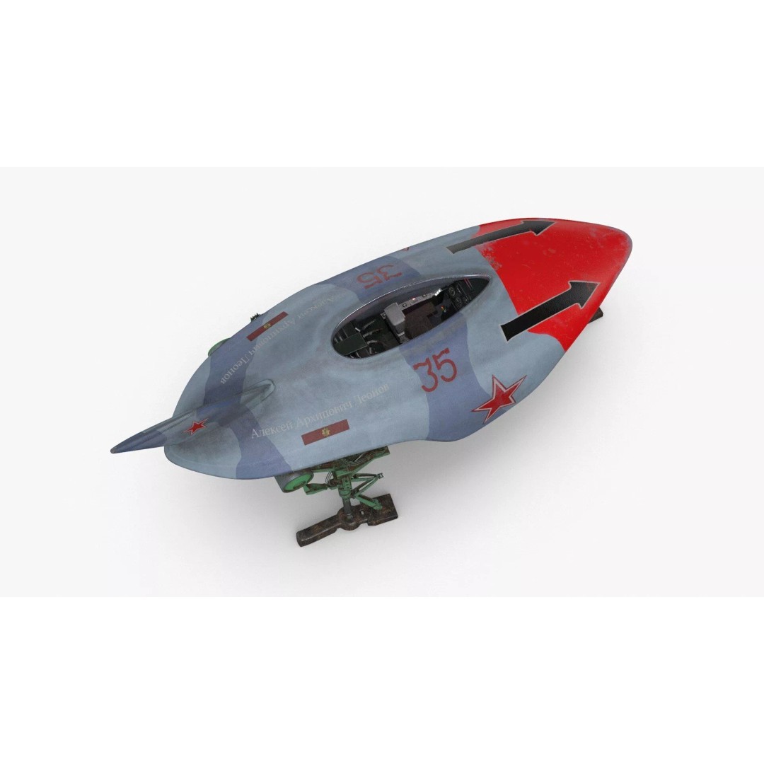 Spark Russian Sci-Fi Fighter 3D Model – High Poly Game Asset, FBX, OBJ - View 5
