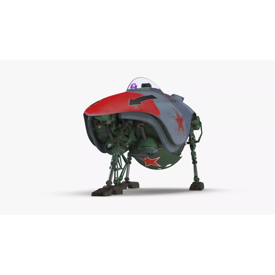 Spark Russian Sci-Fi Fighter 3D Model – High Poly Game Asset, FBX, OBJ - View 7