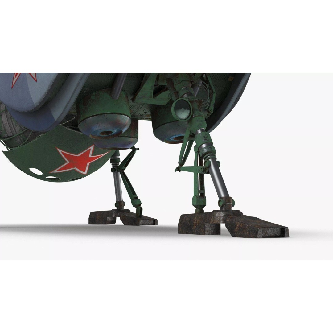 Spark Russian Sci-Fi Fighter 3D Model – High Poly Game Asset, FBX, OBJ - View 8