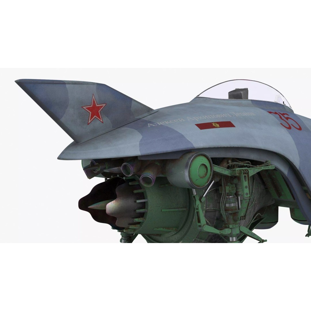 Spark Russian Sci-Fi Fighter 3D Model – High Poly Game Asset, FBX, OBJ - View 9