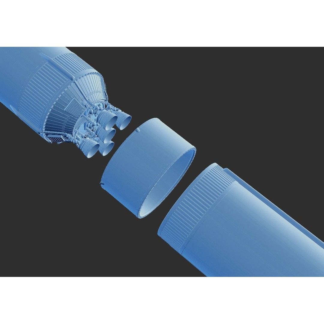 Saturn V Rocket 3D Model – High Poly Space Asset, Blender, FBX