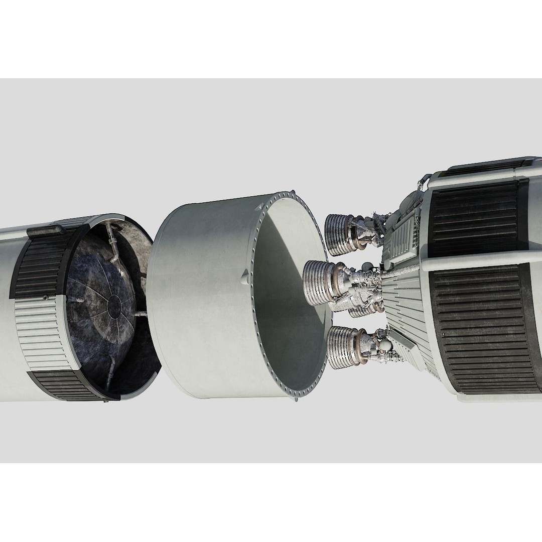 Saturn V Rocket 3D Model – High Poly Space Asset, Blender, FBX - View 10