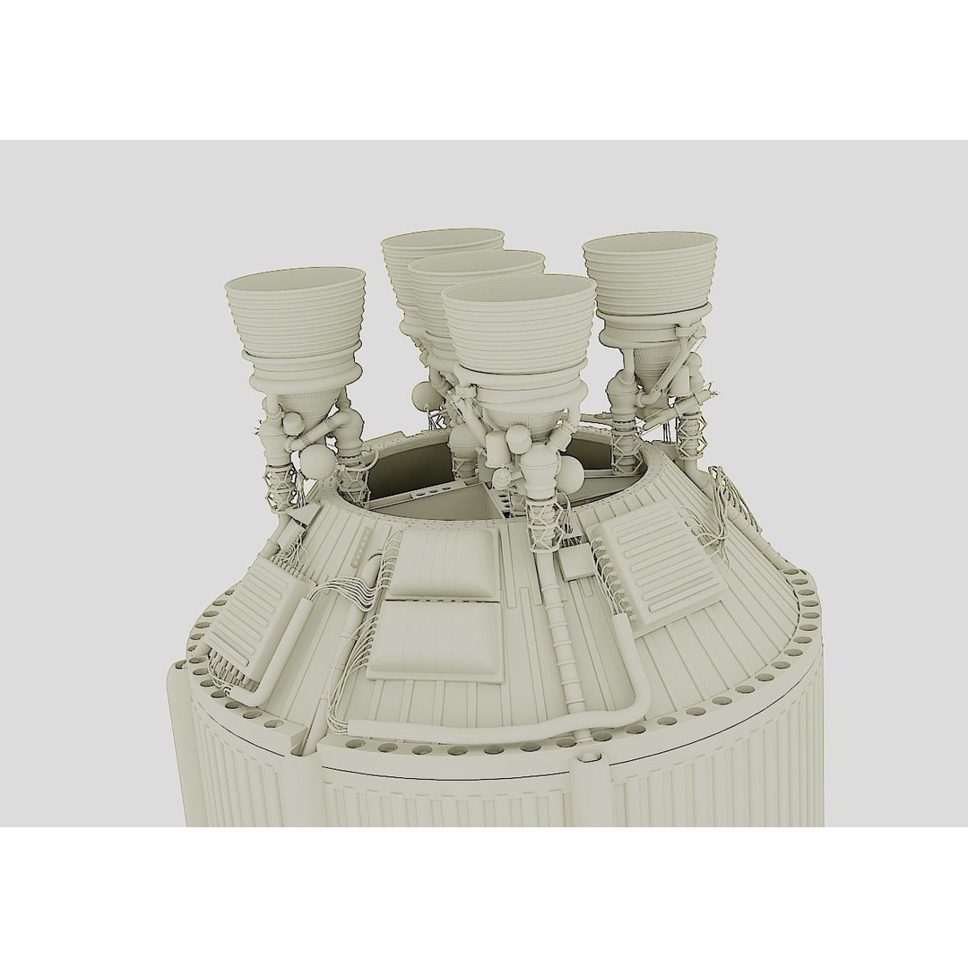 Saturn V Rocket 3D Model – High Poly Space Asset, Blender, FBX - View 17