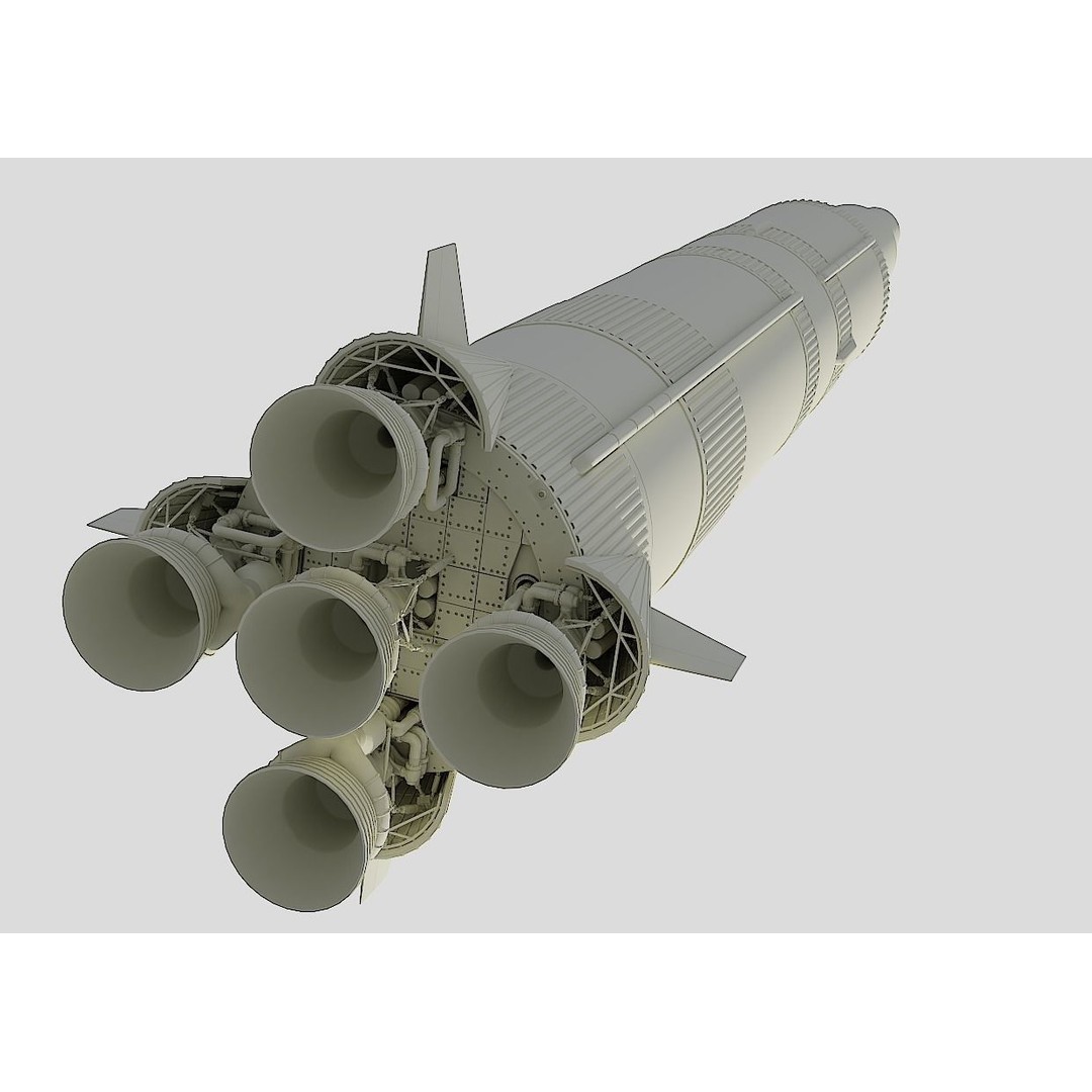 Saturn V Rocket 3D Model – High Poly Space Asset, Blender, FBX - View 18
