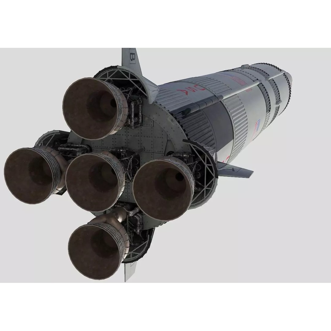 Saturn V Rocket 3D Model – High Poly Space Asset, Blender, FBX - View 2