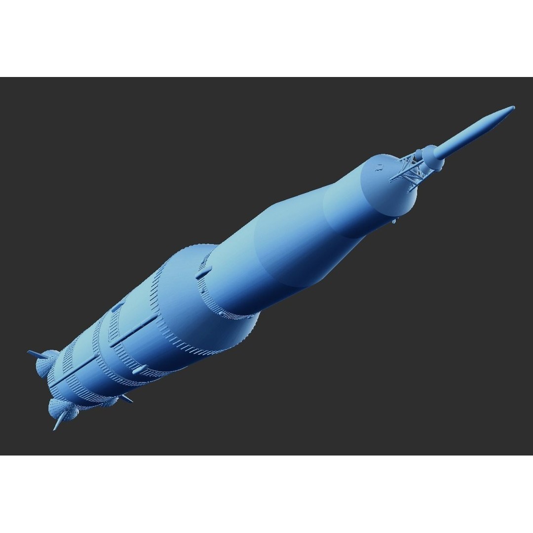 Saturn V Rocket 3D Model – High Poly Space Asset, Blender, FBX - View 23