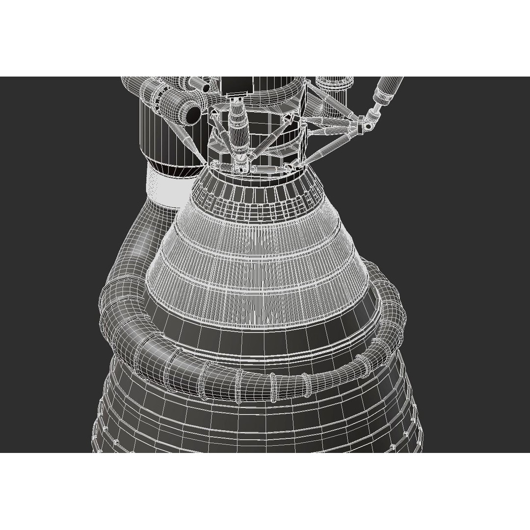 Saturn V Rocket 3D Model – High Poly Space Asset, Blender, FBX - View 25