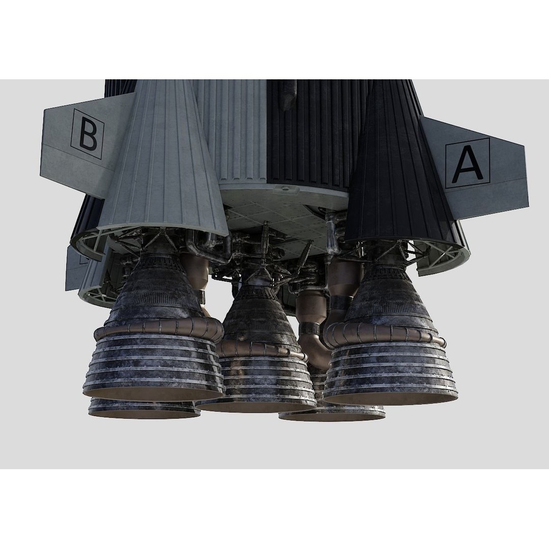 Saturn V Rocket 3D Model – High Poly Space Asset, Blender, FBX - View 4