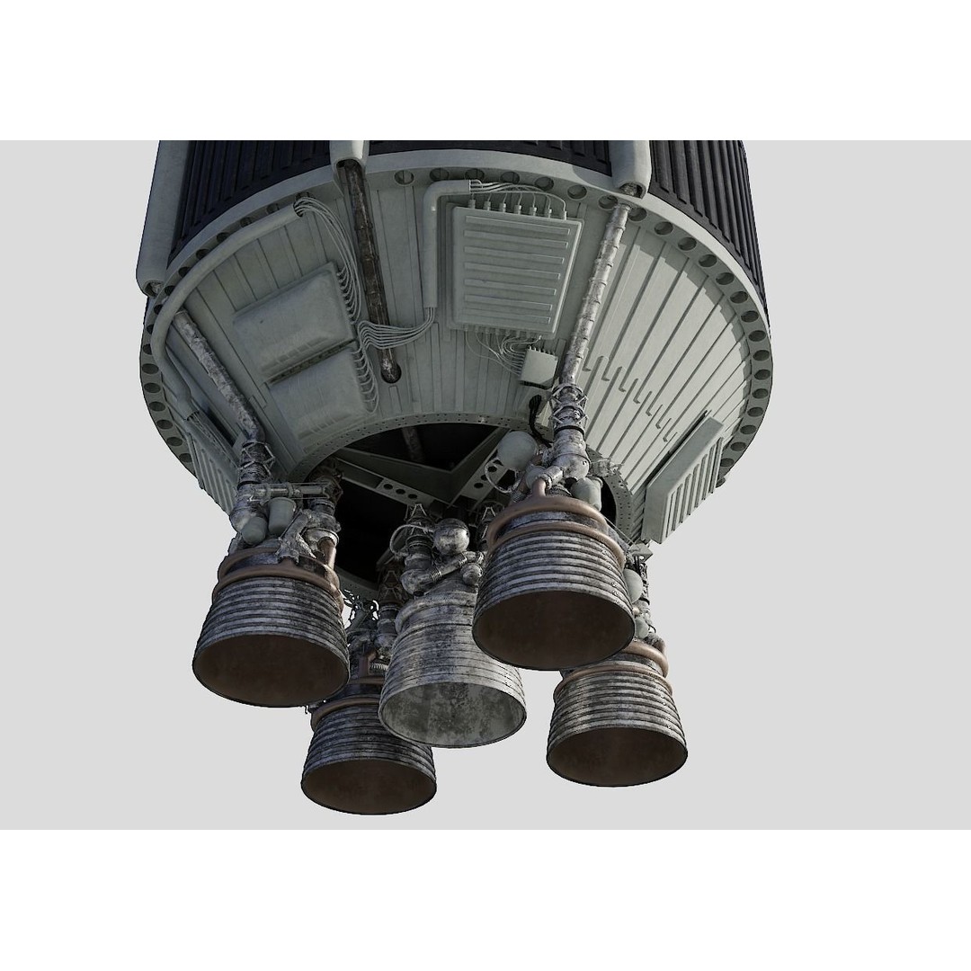 Saturn V Rocket 3D Model – High Poly Space Asset, Blender, FBX - View 5
