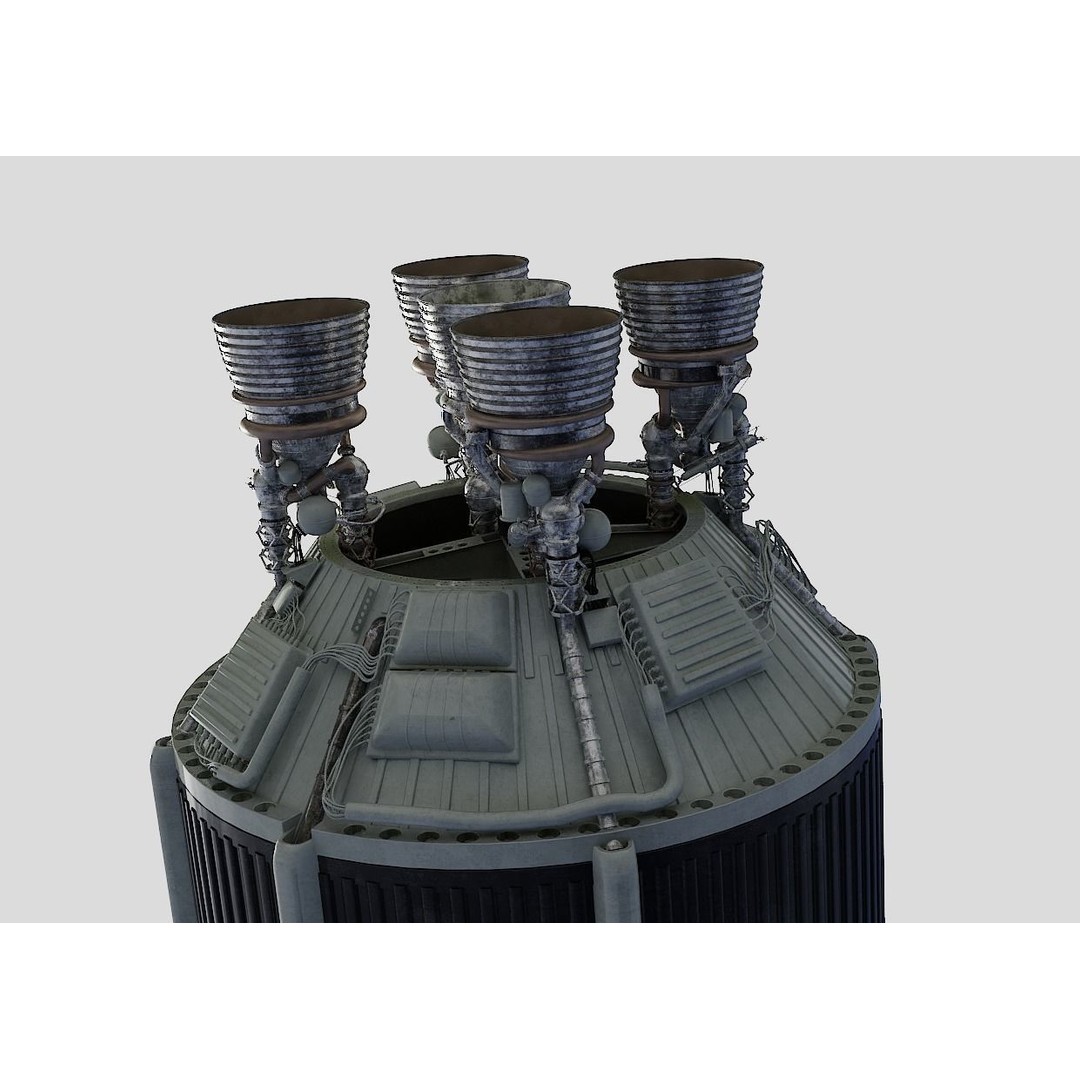 Saturn V Rocket 3D Model – High Poly Space Asset, Blender, FBX - View 6